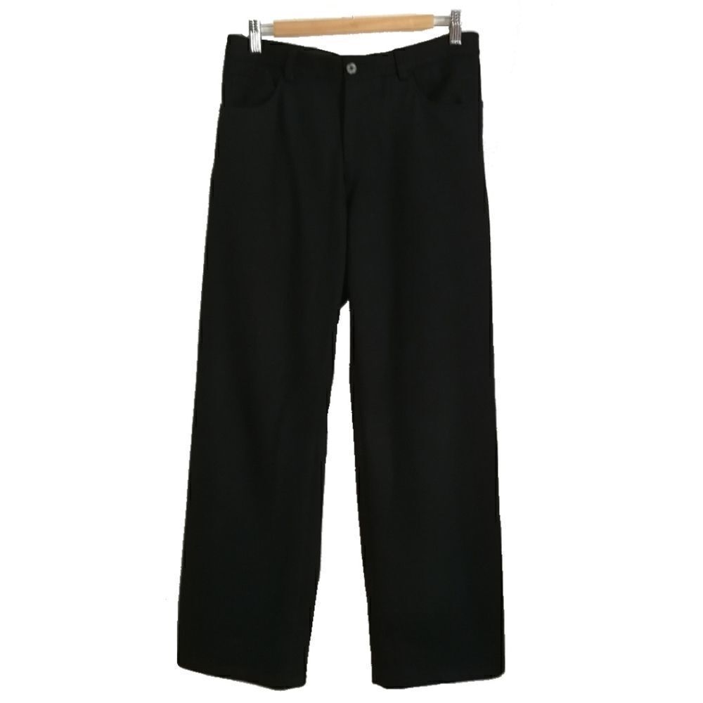 MEN VALENTINO Classic Black Virgin Wool Straigth Leg Trouser Pants Size 38